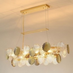 Lampadario in vetro di lusso Lampada alla moda Lampada a sospensione in vetro a forma di conchiglia
