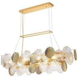 Lampadario in vetro di lusso Lampada alla moda Lampada a sospensione in vetro a forma di conchiglia