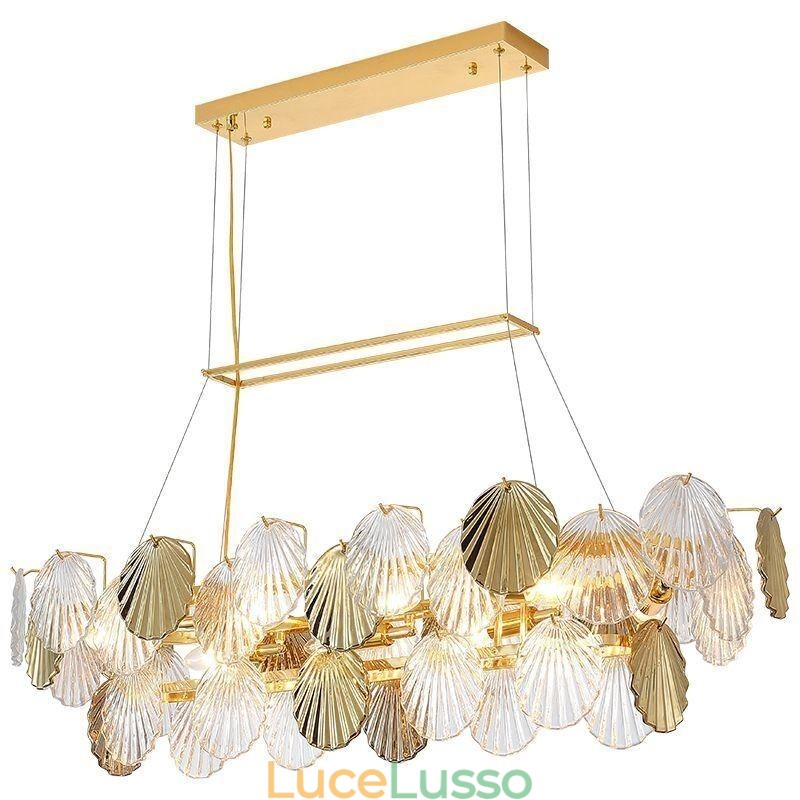Lampadario in vetro di lusso Lampada alla moda Lampada a sospensione in vetro a forma di conchiglia