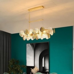 Lampadario in vetro di lusso Lampada alla moda Lampada a sospensione in vetro a forma di conchiglia