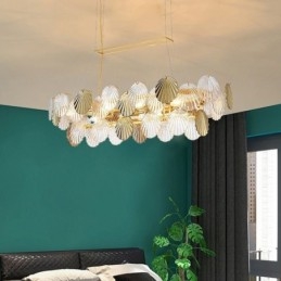 Lampadario in vetro di lusso Lampada alla moda Lampada a sospensione in vetro a forma di conchiglia