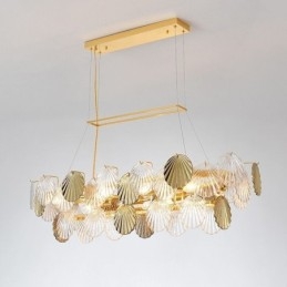 Lampadario in vetro di lusso Lampada alla moda Lampada a sospensione in vetro a forma di conchiglia