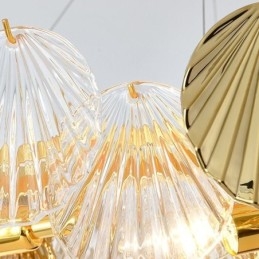 Lampadario in vetro di lusso Lampada alla moda Lampada a sospensione in vetro a forma di conchiglia