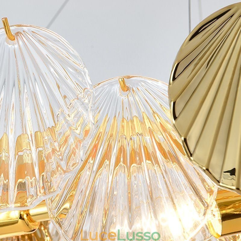Lampadario in vetro di lusso Lampada alla moda Lampada a sospensione in vetro a forma di conchiglia