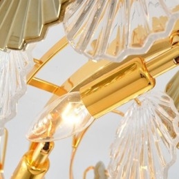 Lampadario in vetro di lusso Lampada alla moda Lampada a sospensione in vetro a forma di conchiglia