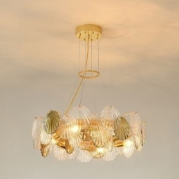 Lampadari moderni in vetro a conchiglia per sala da pranzo