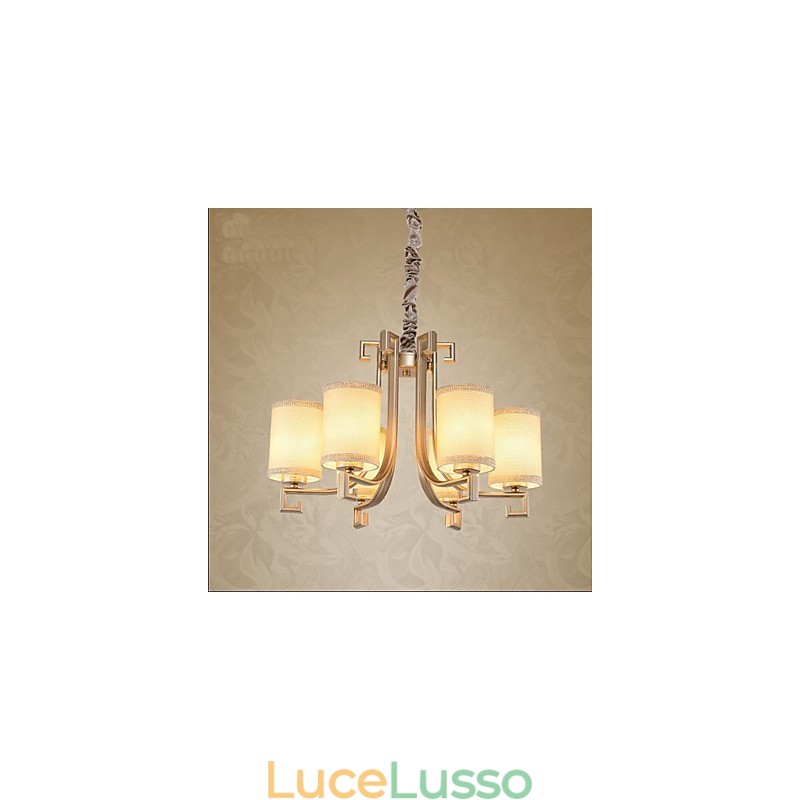 Lampadario in stile cinese in ferro e rame, imitazione lampade ad aria