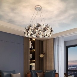 Lampadario in vetro di lusso leggero Lampada a sospensione moderna e minimalista Soggiorno