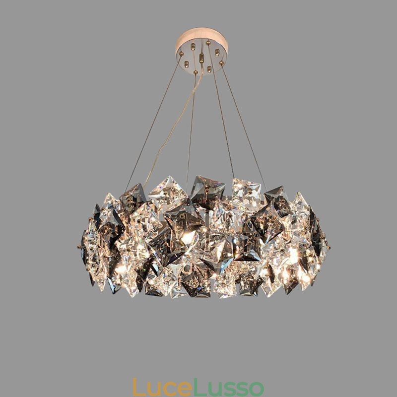 Lampadario in vetro di lusso leggero Lampada a sospensione moderna e minimalista Soggiorno