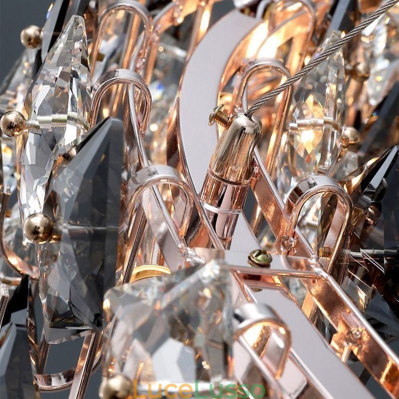 Lampadario in vetro di lusso leggero Lampada a sospensione moderna e minimalista Soggiorno