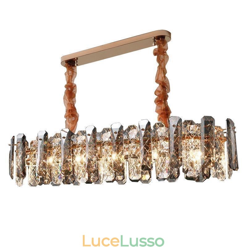 Moderna illuminazione a sospensione in vetro di lusso, lampada da pranzo