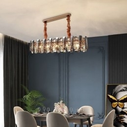 Moderna illuminazione a sospensione in vetro di lusso, lampada da pranzo