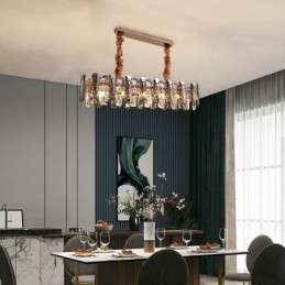 Moderna illuminazione a sospensione in vetro di lusso, lampada da pranzo