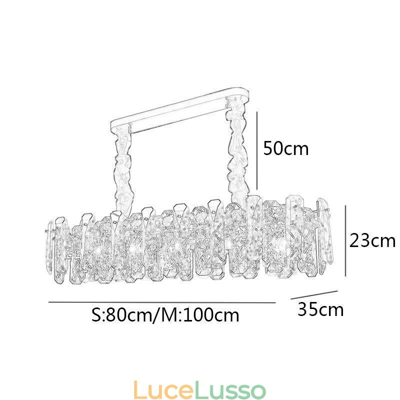 Moderna illuminazione a sospensione in vetro di lusso, lampada da pranzo
