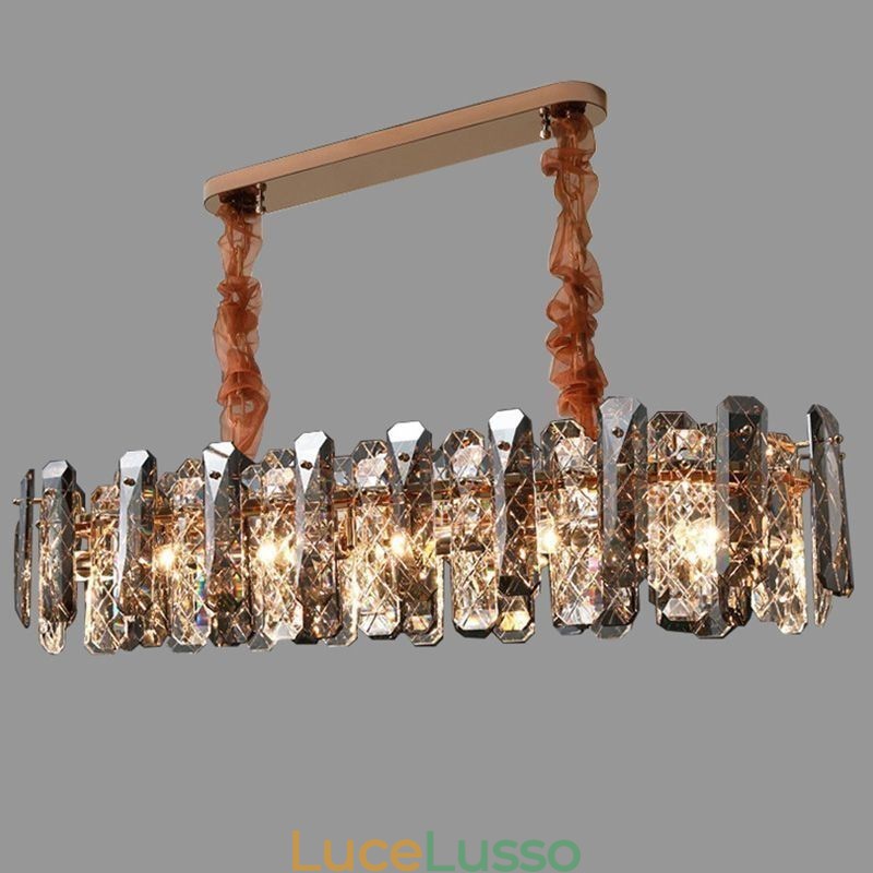 Moderna illuminazione a sospensione in vetro di lusso, lampada da pranzo