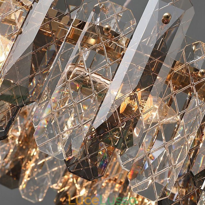 Moderna illuminazione a sospensione in vetro di lusso, lampada da pranzo