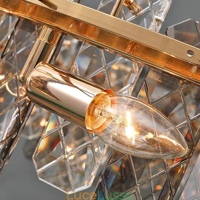 Moderna illuminazione a sospensione in vetro di lusso, lampada da pranzo