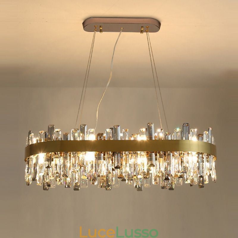 Lampadario di lusso leggero postmoderno in vetro a sospensione
