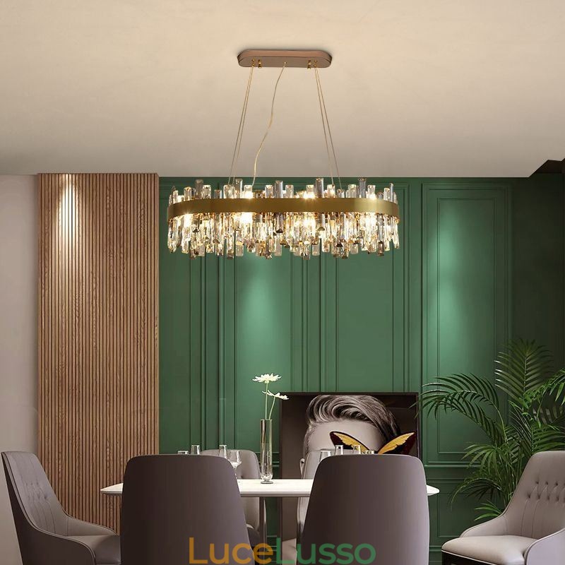 Lampadario di lusso leggero postmoderno in vetro a sospensione