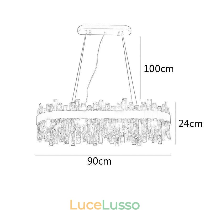Lampadario di lusso leggero postmoderno in vetro a sospensione