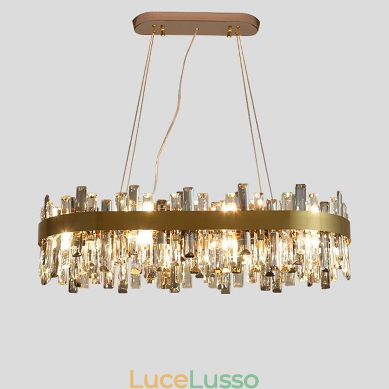 Lampadario di lusso leggero postmoderno in vetro a sospensione
