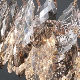 Lampadario a sospensione in ferro europeo creativo in foglia di vetro