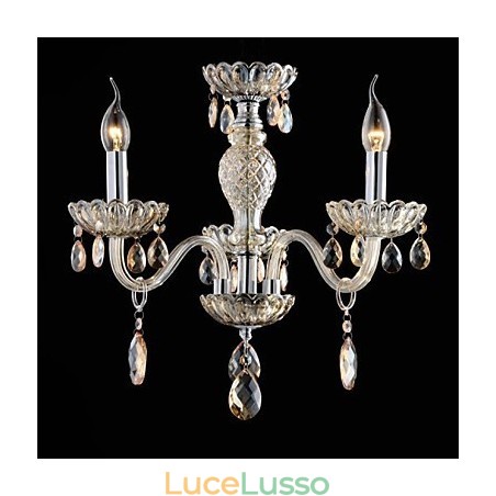 Lampadario in vetro a 3 luci in stile palazzo con lampadina a candela Lampadario in vetro a 3 luci in stile palazzo con lampadina a candela