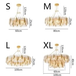 Lampadario in vetro artistico con piume, luce da soffitto rotonda