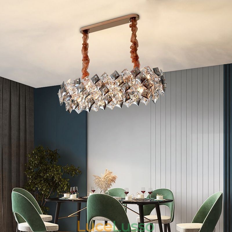Lampadario in vetro europeo creativo luce pendente di lusso illuminazione