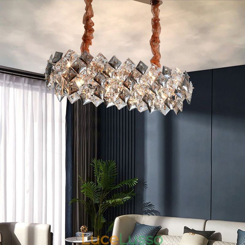 Lampadario in vetro europeo creativo luce pendente di lusso illuminazione