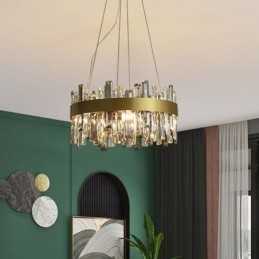Lampadario in vetro di lusso in stile europeo, luce pendente, soggiorno