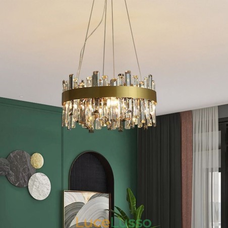 Lampadario in vetro di lusso in stile europeo, luce pendente, soggiorno Lampadario in vetro di lusso in stile europeo, luce pendente, soggiorno