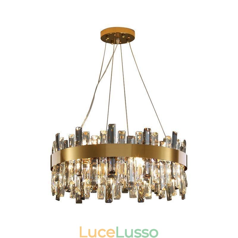 Lampadario in vetro di lusso in stile europeo, luce pendente, soggiorno
