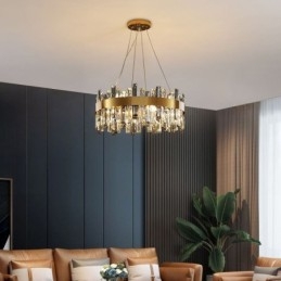 Lampadario in vetro di lusso in stile europeo, luce pendente, soggiorno