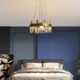 Lampadario in vetro di lusso in stile europeo, luce pendente, soggiorno