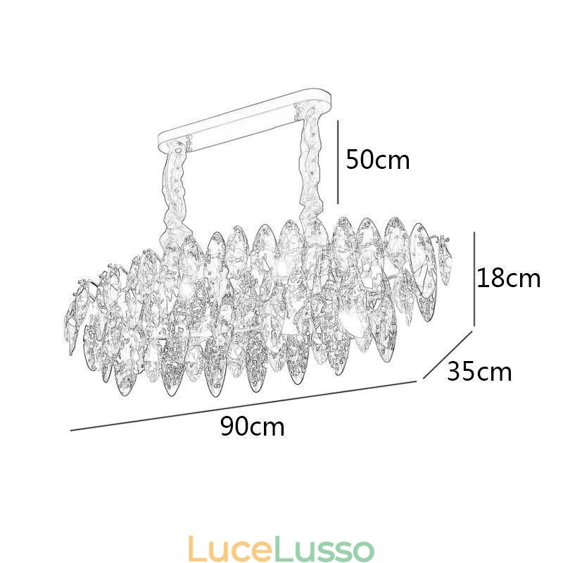 Lampadario di lusso leggero Lampadario in vetro Decorazione per la casa Soggiorno