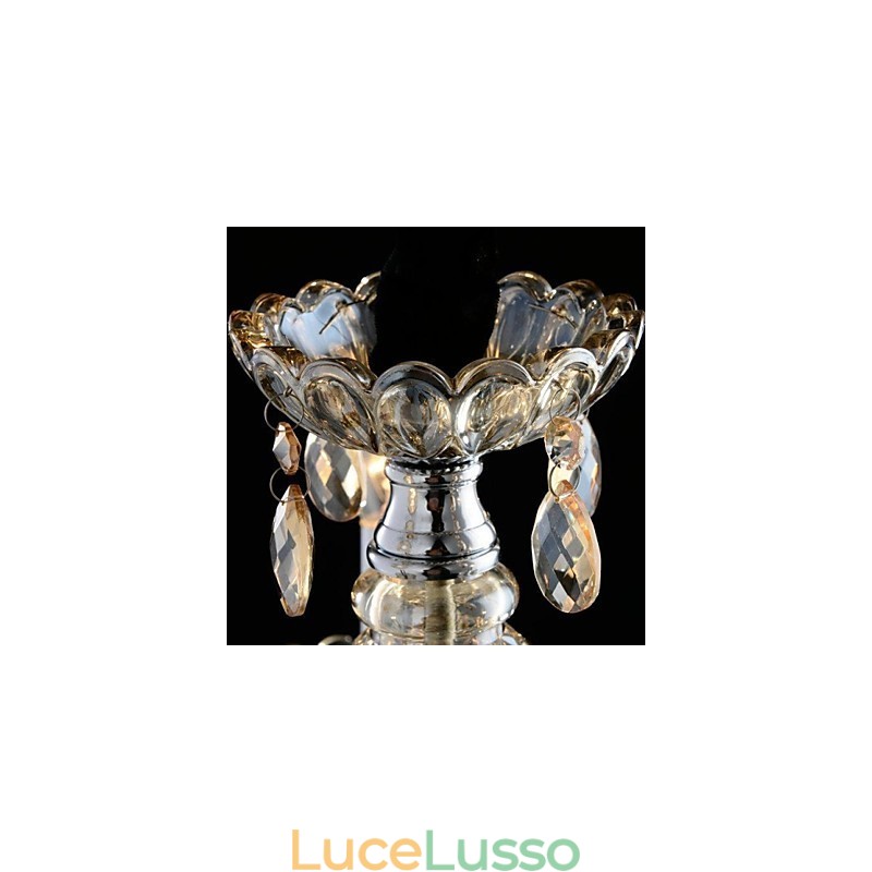 Lampadario in vetro a 3 luci in stile palazzo con lampadina a candela