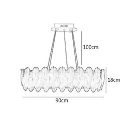Lampadario in vetro artistico con ciondolo rotondo a forma di piuma