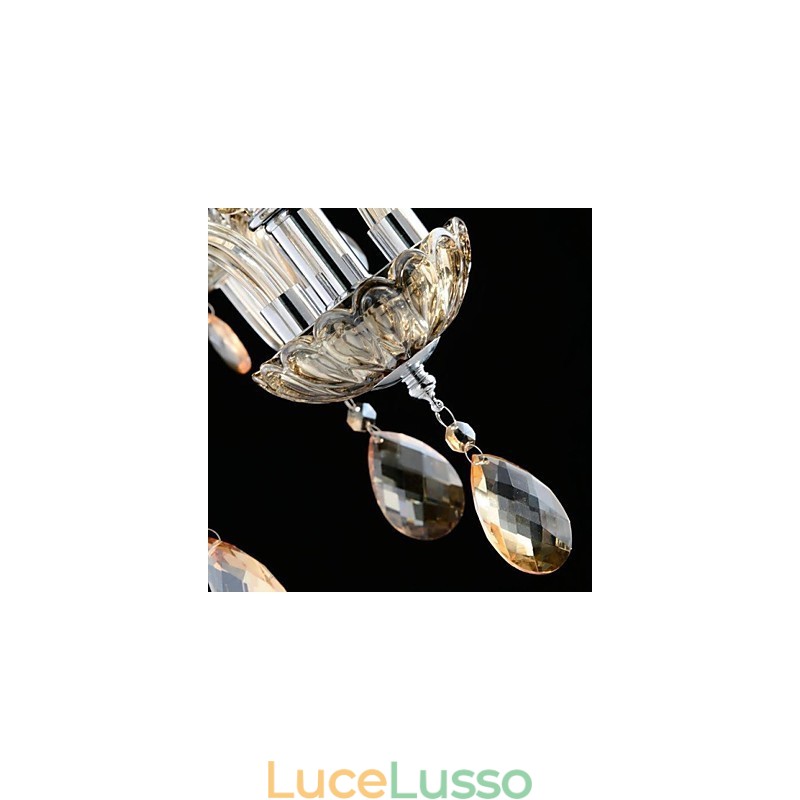 Lampadario in vetro a 3 luci in stile palazzo con lampadina a candela