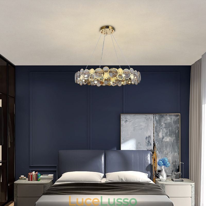 Lampadario in vetro europeo creativo luce pendente di lusso