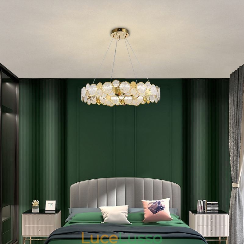 Lampadario in vetro europeo creativo luce pendente di lusso