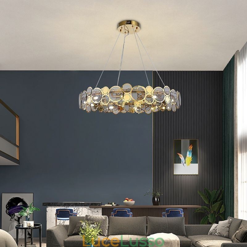 Lampadario in vetro europeo creativo luce pendente di lusso