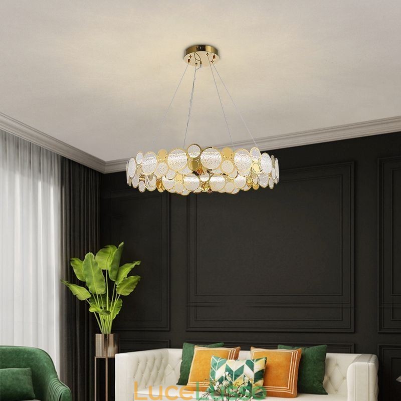 Lampadario in vetro europeo creativo luce pendente di lusso