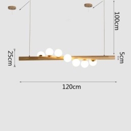 Lampada a sospensione Magic Bean con strisce di legno