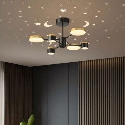 Lampadario a sospensione con proiezione di stelle
