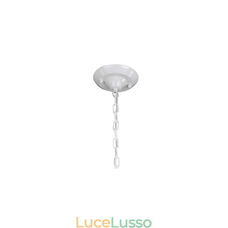 Lampadario Mini Style Country Garage bianco + blu Luci in vetro
