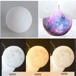 Lampadario a bolle di luna Lampada a sospensione moderna con stampa 3D a forma di palline