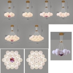 Lampadario a bolle di luna Lampada a sospensione moderna con stampa 3D a forma di palline