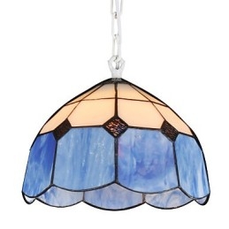 Lampadario Mini Style Country Garage bianco + blu Luci in vetro