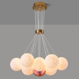 Lampadario a bolle di luna Lampada a sospensione moderna con stampa 3D a forma di palline